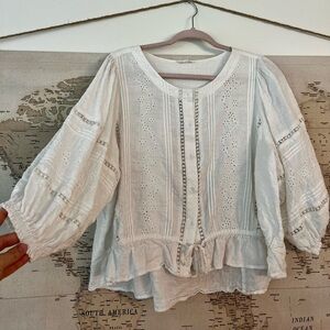 A loves A - White eyelet Embroidered Women's Top